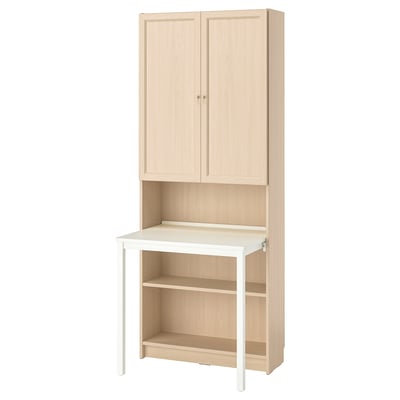 BILLY bookcase desk white wood - space-saving, adjustable, modern