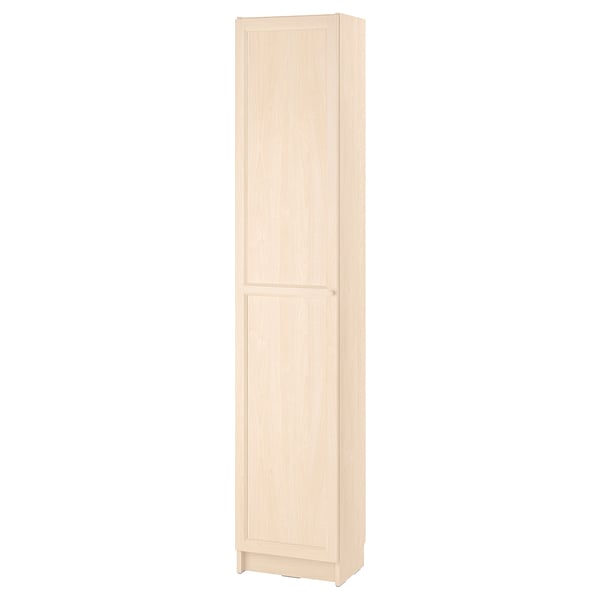 BILLY beige bookcase: tall, 1 door, adjustable shelf, dust-proof