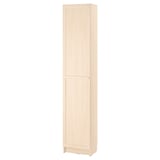 BILLY beige bookcase: tall, 1 door, adjustable shelf, dust-proof