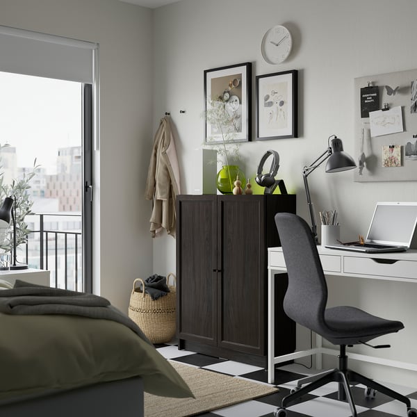 BILLY / OXBERG bookcase with doors, 80x30x106 cm IKEA