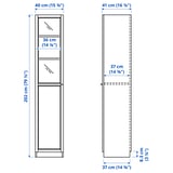 Illustration with measurements for the product: BILLY.