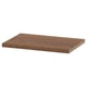 BILLY shelf, walnut finish, rectangular, flat, particleboard core.