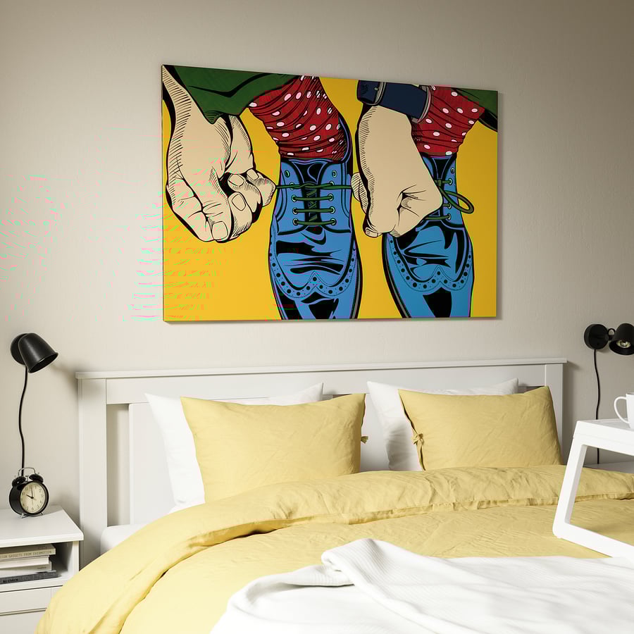 BJÖRKSTA Picture with frame, I’m Going To Have Fun In Here…/aluminium