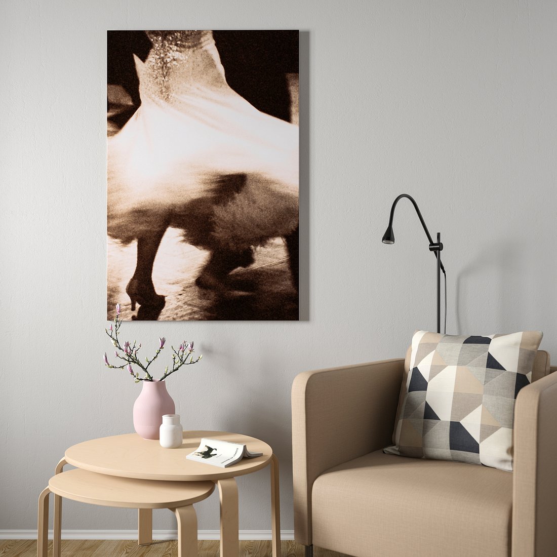 Picture with frame, BJÖRKSTA, dancer, 78x118 cm IKEA