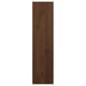 Dark walnut veneer pax wardrobe door, rectangular, with solid wood edging, warm, natural wood grain.