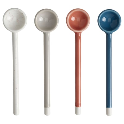 BLÅSSÄL Teaspoon, mixed colours, 13 cm
