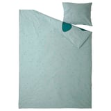 BLÅVINGAD turquoise duvet set, featuring scattered turtle patterns in light blue, made of cotton and viscose.