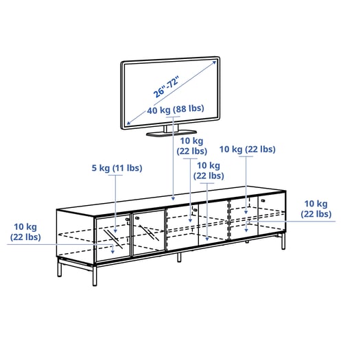 Illustration with measurements for the product: BOASTAD.
