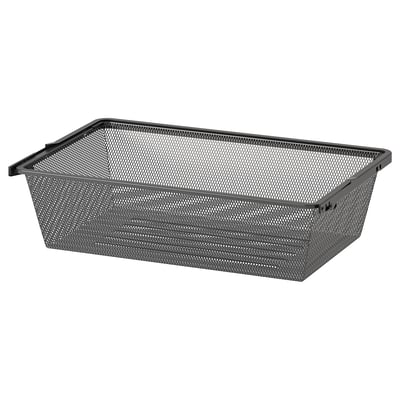 BOAXEL storage basket, black, mesh design, rectangular shape.