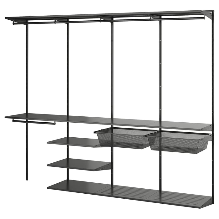 BOAXEL Wardrobe combination anthracite IKEA
