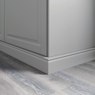 Kitchen cabinet plinth, grey, covers floor gap, easy to clean, modern look.