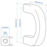 Illustration with measurements for the product: BORGHAMN.