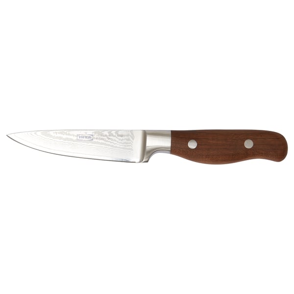 Brillera knife with damascus steel blade & wooden handle, expertly designed for precision.