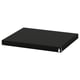 Black metal shelf with clean edges, sturdy design.