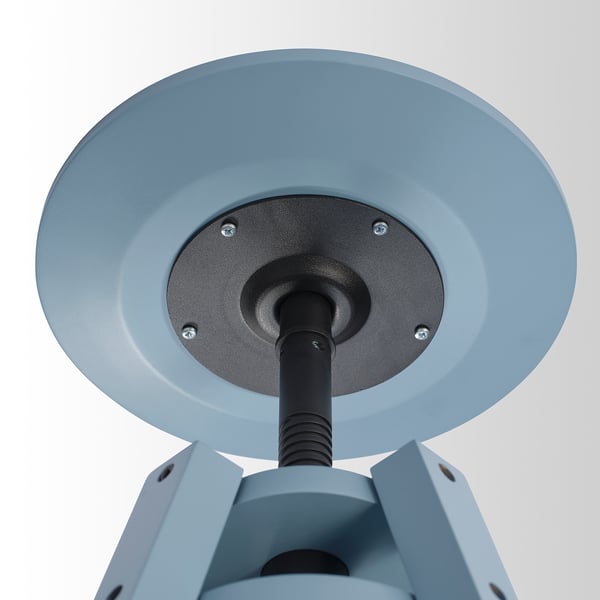 Modern adjustable standing desk, grey footrest. High-quality materials, firmer mount, adjustable height.