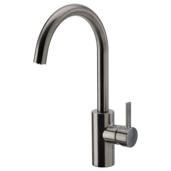 Pewter faucet, curved spout