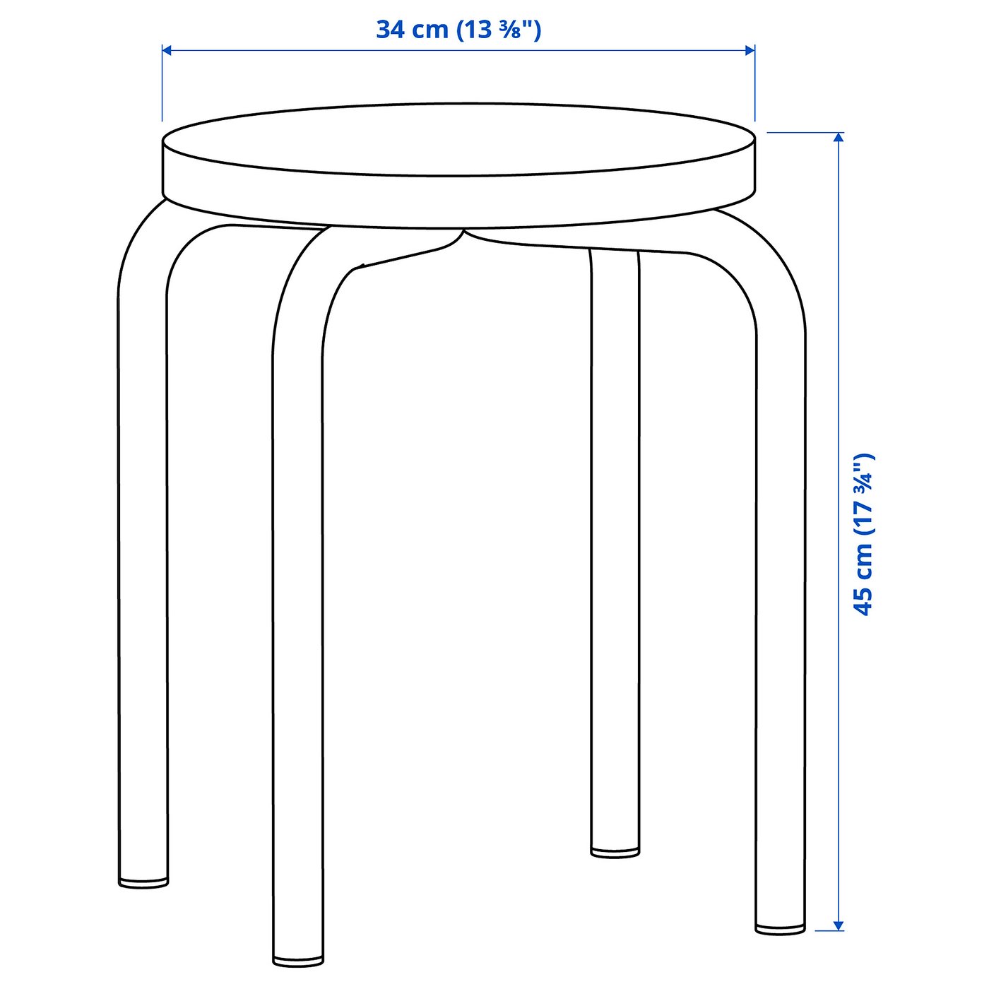 DOMSTEN stool, orange/pine - IKEA