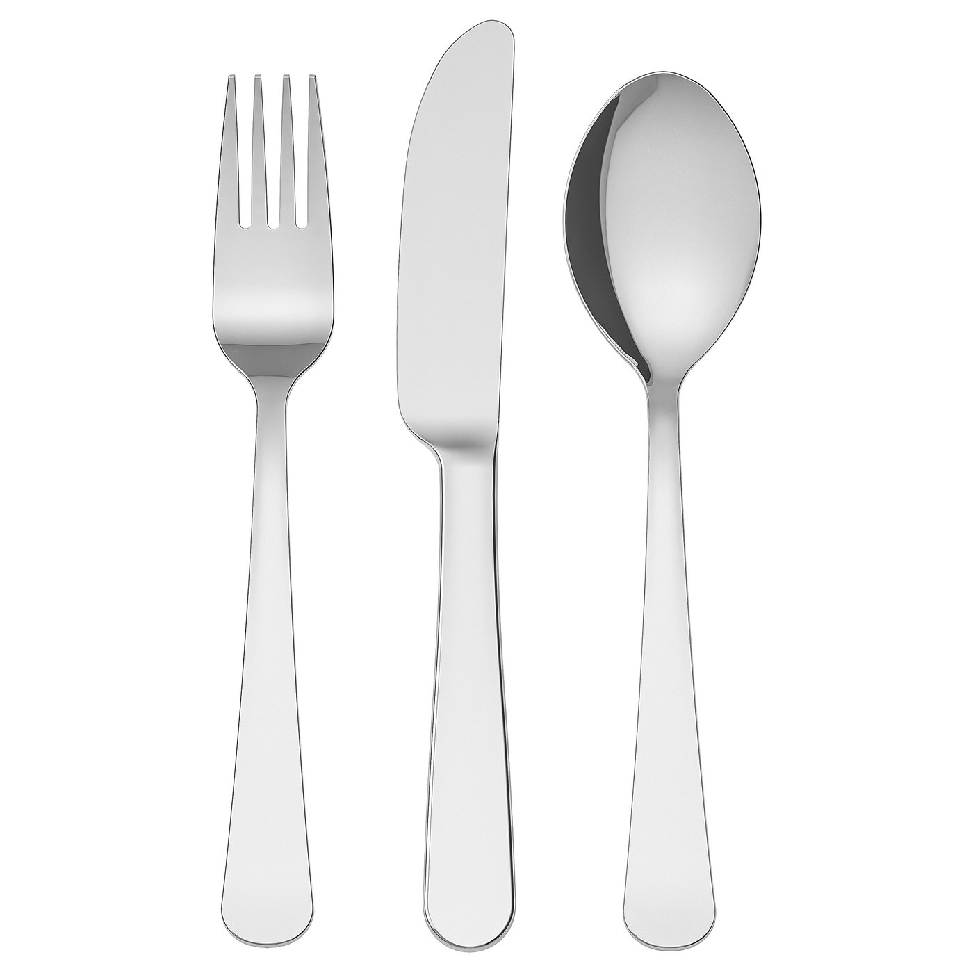 DRAGON Children's 3piece cutlery set stainless steel IKEA