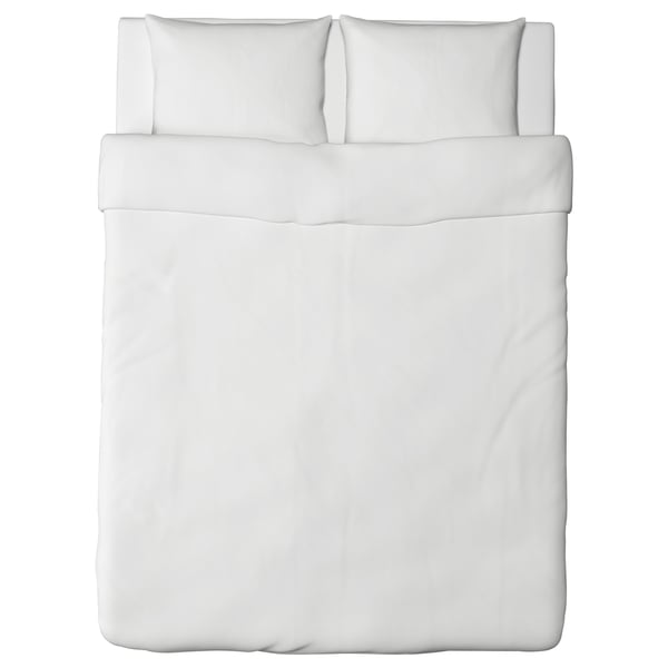 White DVALA bedding set, pure cotton, rectangular shape, simple design.