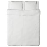 White DVALA bedding set, pure cotton, rectangular shape, simple design.