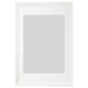 Option: EDSBRUK white picture frame: traditional, robust with soft profile; safe plastic front protection, versatile hanging options.
