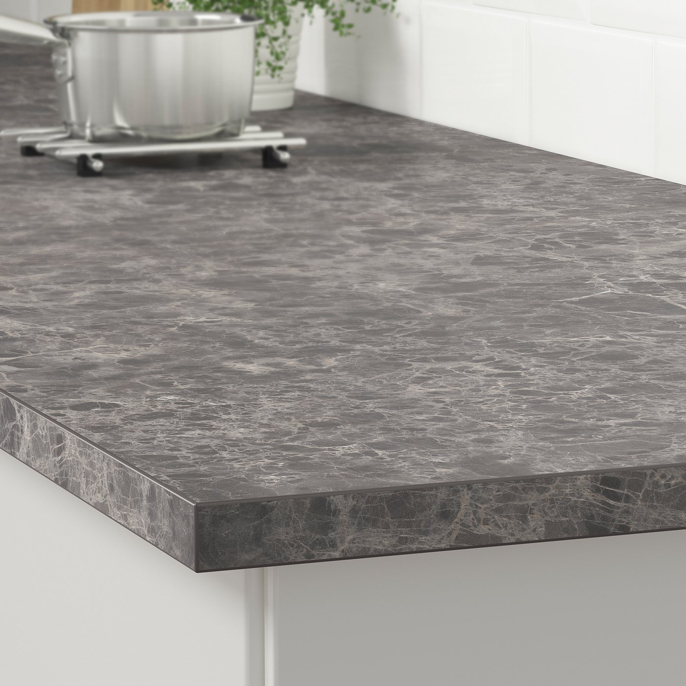 Ekbacken Worktop Dark Grey Marble Effect Laminate 186x2 8 Cm Ikea