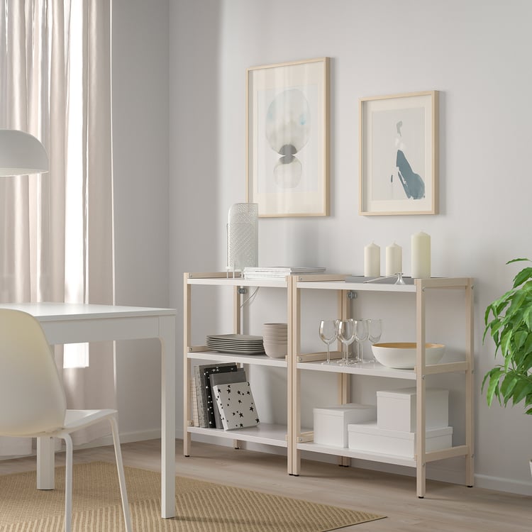 Open shelving unit, EKENABBEN, aspen, 70x34x86 cm IKEA