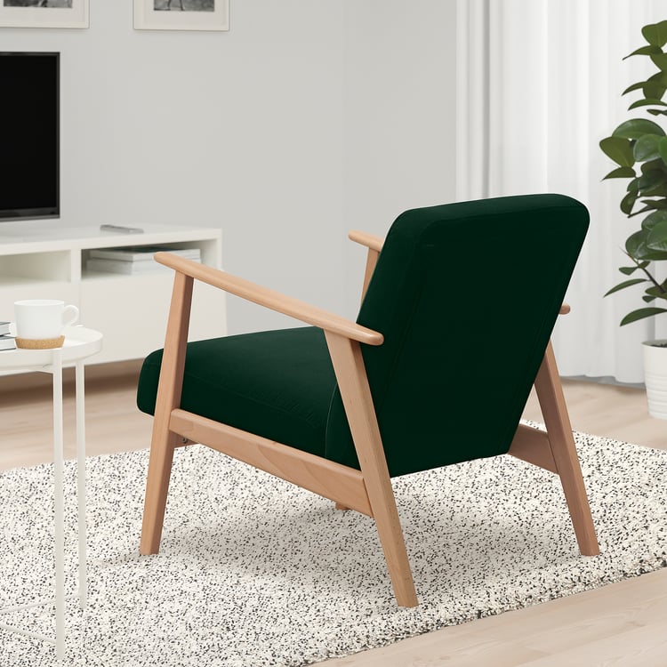 Armchair, EKENÄSET, beech IKEA