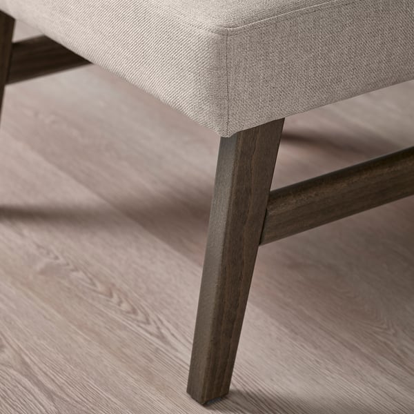 EKENÄSET Footstool, walnut effect/Kilanda light beige