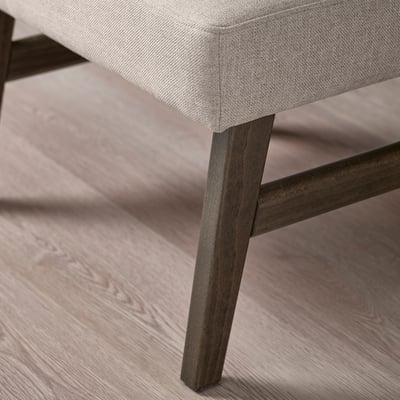 EKENÄSET Footstool, walnut effect/Kilanda light beige