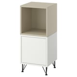 EKET Cabinet combination with legs, white beige/metal black, 35x35x80 cm
