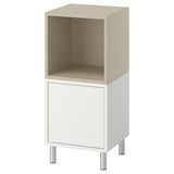 EKET Cabinet combination with legs, white beige/wood, 35x35x80 cm