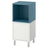 EKET Cabinet combination with legs, white/dark grey-blue, 35x35x80 cm