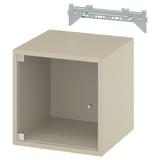 EKET Wall cabinet with glass door, beige, 35x35x35 cm