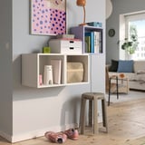 EKET Wall-mounted cabinet combination, pale lilac/white, 105x35x70 cm