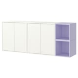 EKET Wall-mounted cabinet combination, white/pale lilac, 175x35x70 cm