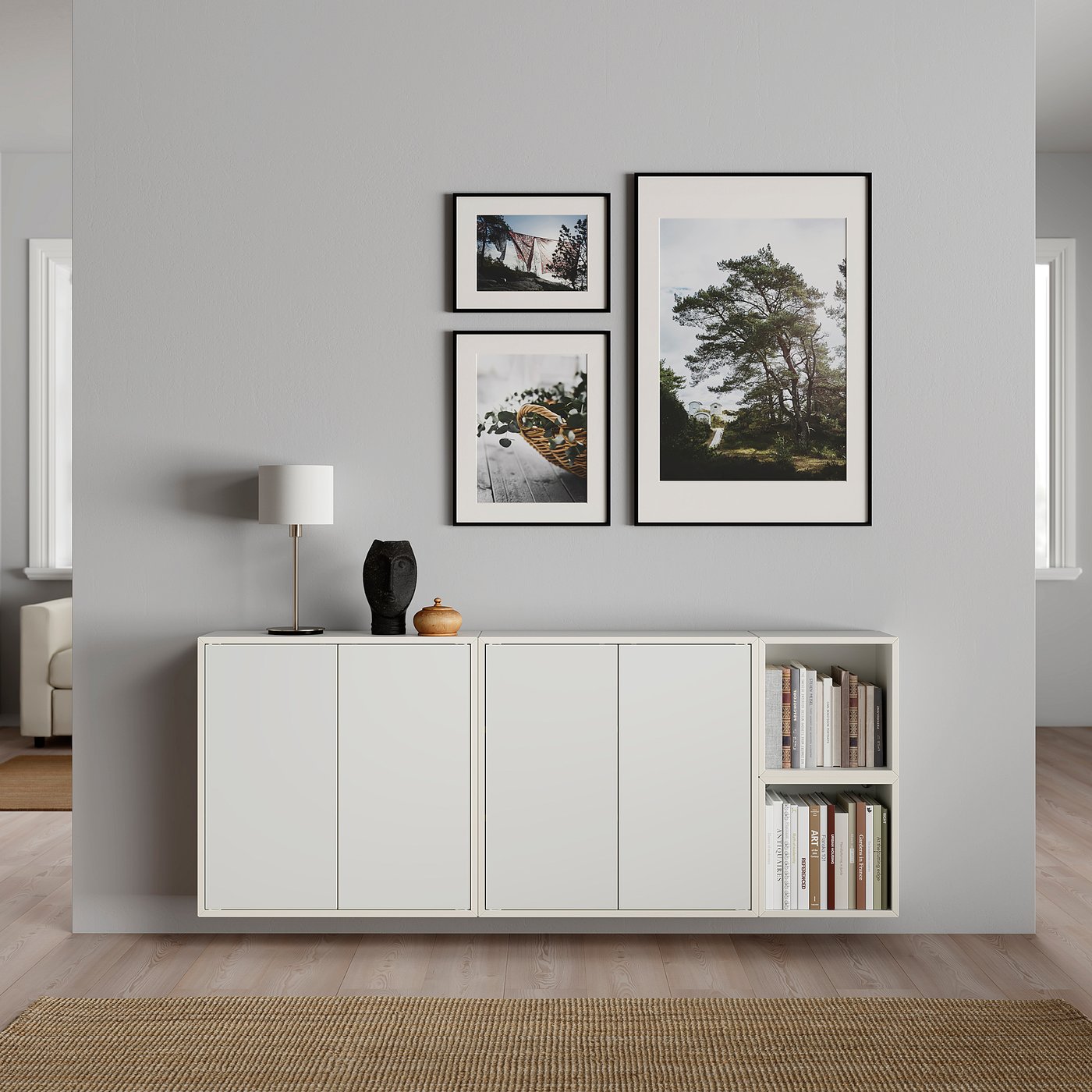 EKET wall-mounted cabinet combination, white, 175x35x70 cm - IKEA