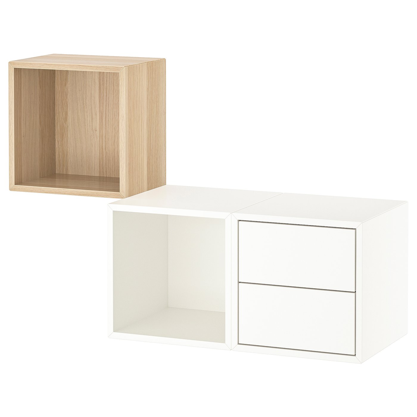 EKET wall-mounted storage combination, white stained oak effect