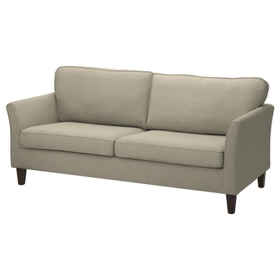 Grey ikea EKHOLMA sofa with sleek arms.