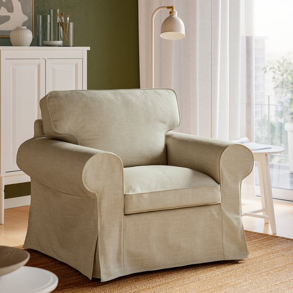 EKTORP Armchair, Hemmesta light beige