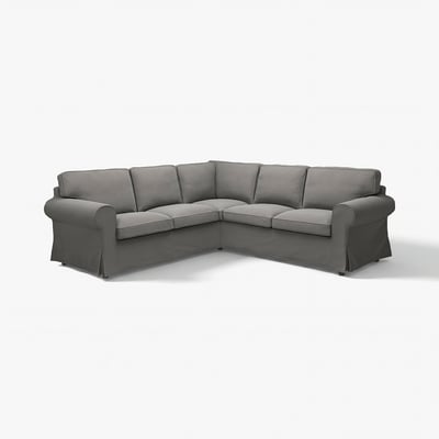 EKTORP Cover for corner sofa, 4-seat, Hakebo dark grey