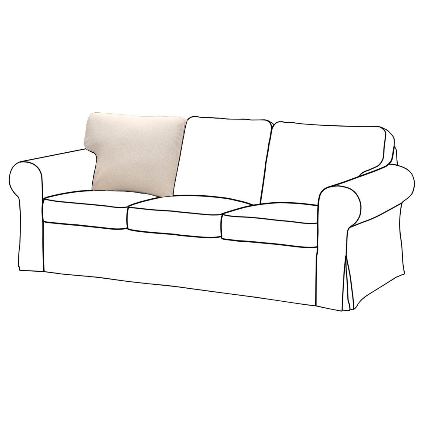 EKTORP inner back cushion for 3-seat sofa, for replacement IKEA