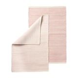 Handwoven ENERGIKÄLLA rug, pastel colors, cotton, rectangular, textured design.