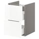 An ENHET white bathroom cabinet with two drawers. It has a modern, glossy finish and is 40 cm wide.