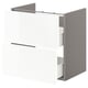 ENHET: white cabinet with mirror, two drawers, sleek & modern design.
