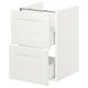 White ENHET bathroom cabinet with two drawers, rectangular shape, and sleek design.