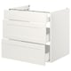 ENHET white cabinet; three drawers, modern design, sleek white finish.