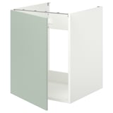 ENHET sink cabinet, pale grey-green, white interior, square shape, modern design, 10-year guarantee.