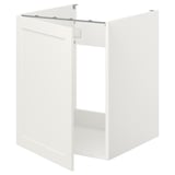 ENHET white kitchen cabinet, square shape, simple design, for sink/tap.