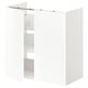 White glossy cabinet with shelf, clean design, easy to wipe.